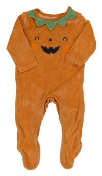 Oranžový zamatový overal - tekvica F&F