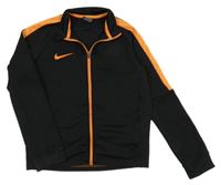 Černo-oranžová sportovní propínací funkční mikina s logem Nike