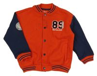 Červeno-tmavomodrá baseballová mikina s číslom Nutmeg