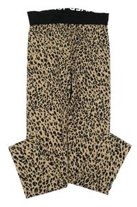 Béžovo-čierne leopardí legíny s logom River Island