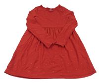 Červené bavlnené šaty s bodkami H&M