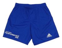 Modré športové kraťasy s nápisom Adidas
