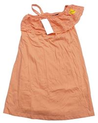 Oranžové šaty s dirkovaným golierom George