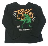 Čierne tričko s dinosaurom zn. H&M