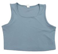 Sivý rebrovaný crop top Shein