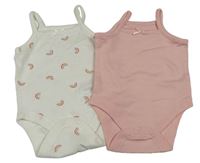 2x - Svetloružové + biele body s duhami Primark