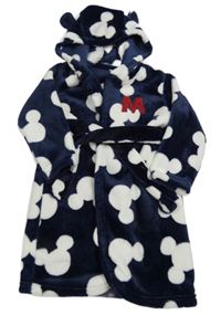 Tmavomodrý chlupatý župan s Mickeym a kapucí George