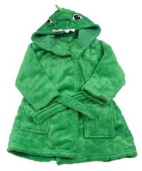 Zelený chlupatý župan s kapucí - dinosaurus George