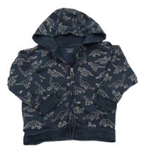 Tmavomodrá prepínaci mikina s dinosaurami a kapucňou Primark