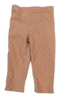 Svetloružové bodkované fleecové legíny Disney