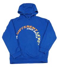 Safírová mikina s potiskem a kapucí Next 