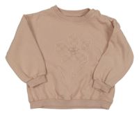 Svetloružová oversize mikina s květem F&F