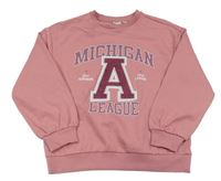 Ružová oversize mikina s nápisom L&D