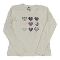 Bílé triko se srdíčky 