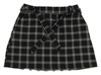 Čierno-biela kockovaná sukňa s opaskom C&A