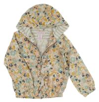 Světlerůžová šusťáková jarní bunda s kytičkami a kapucí Tommy Bahama