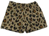 Béžovo-čierne vlnené kraťasy so srdiečkami Next