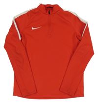 Červeno-bílá funkční sportovní mikina Nike 