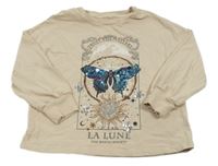 Béžová mikina s motýlom s pajetkami Next