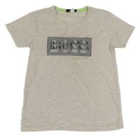 Béžové tričko s logem Hugo Boss 