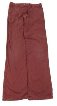 Ružová plátenné chino nohavice Denim Co.