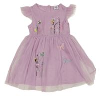 Lila síťované šaty s kytičkami Kiki&Koko