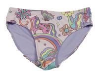 Svetloružové plavkové nohavičky s jednorožcami