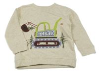 Béžová melírovaná mikina s bágrom M&Co.