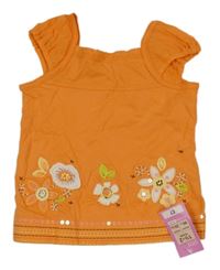 Nové - Oranžové tričko s kvetmi M&S