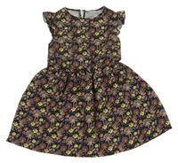 Tmavosivé šaty s palmami Stop+go