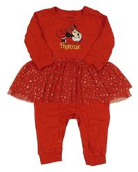 Červený overal s Minnie a tylovou sukní Disney 
