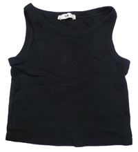Čierny rebrovaný crop top C&A
