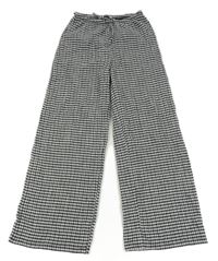 Čierno-biele kockované krepové nohavice H&M