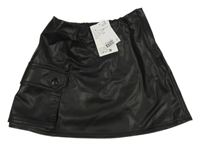 Nové - Čierna koženková sukňa s vreckom H&M