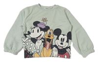 Svetlozelená oversize mikina s Mickeym a kamarády H&M