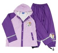 2Set - Lila-purpurová nepromokavá bunda s Frozen a kapucí + kalhoty Disney