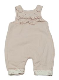 Světlepudrové laclové tepláky s čumáčkem a volánky Mothercare