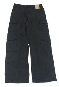 Tmavošedé cargo adjustable waist kalhoty M&S
