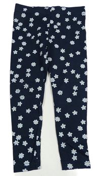 Tmavomodré květované legíny PRIMARK