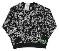 Nová - čierna oversize mikina s obrázky - Keith Haring H&M