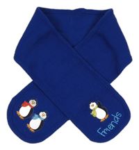 Safírová pletená šála s tučňáčky 