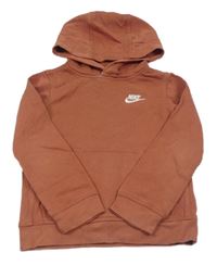 Tehlová mikina s logom a vreckom a kapucňou zn. Nike