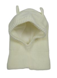 Smetanová pletená podšitá kukla s oušky C&A