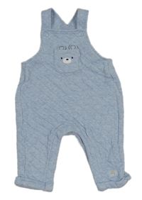 Světlemodré melírované prošívané laclové vyteplené tepláky s medvídkem/kapsou little nutmeg