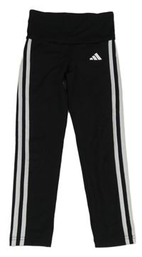 Černo-bílé funkční sportovní legíny Adidas