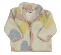 Smotanová huňatá bunda so srdiečkami Ergee