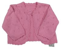 Nové - ružový perforovaný prepínaci sveter s květem St. Bernard