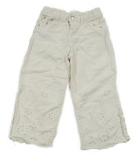 Smetanové wide leg rifle s madeirou ZARA