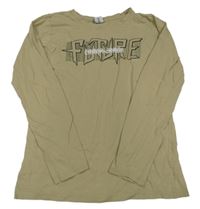 Béžové tričko s nápismi Chapter young