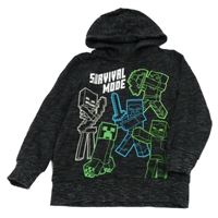 Černá melírovaná mikina s Minecraft a kapucí C&A